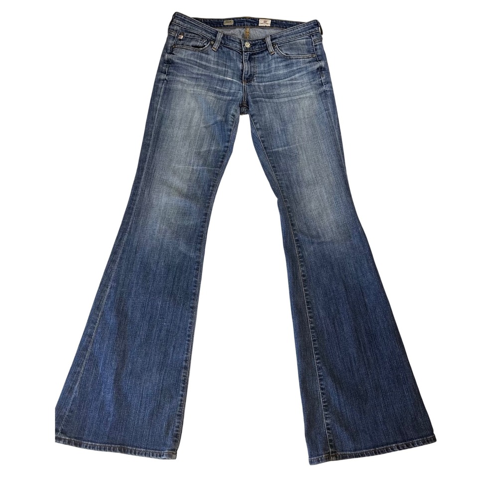 AG Adriano Goldschmied Belle Flare Jeans Blue Denim 28R Made in USA